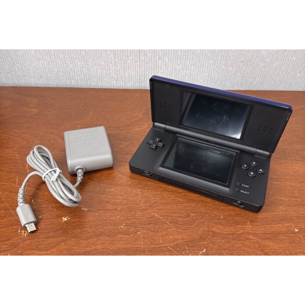Nintendo DS Lite Cobalt Blue Black Handheld Console Tested OEM Charger USG-001